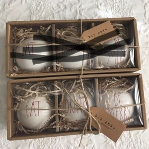 Rae Dunn Eat Drink Be Merry Ornaments